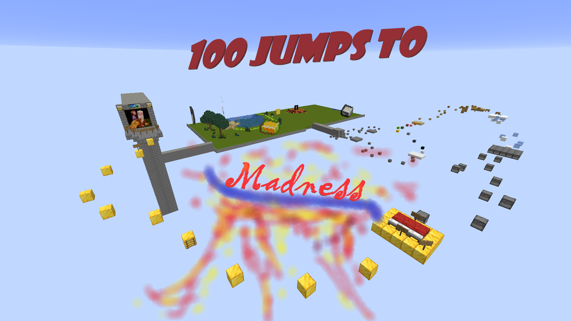 Herunterladen 100 Jumps to Madness zum Minecraft 1.15.2